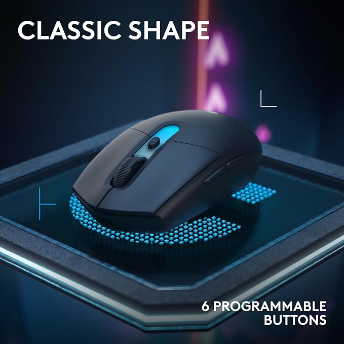 Logitech G305 X Superlight Wireless Gaming Mouse - Black | 59g Lightweight, 44K DPI, 678 IPS, Wireless 2.4 GHz/Bluetooth/USB-C, <170 hr Battery, 6 buttons, RGB, PC/Mac Compatible - Image 8