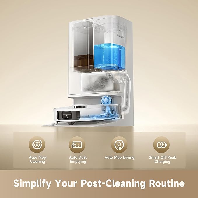 dreame D30 Ultra CE Robot Vacuum and Mop, 25,000Pa Powerful Suction | 0.41in Mop Lifting, Multifunctional Base Station, Auto Dust Emptying & Mop Self-Cleaning, Smart Obstacle Avoidance, White - Image 4