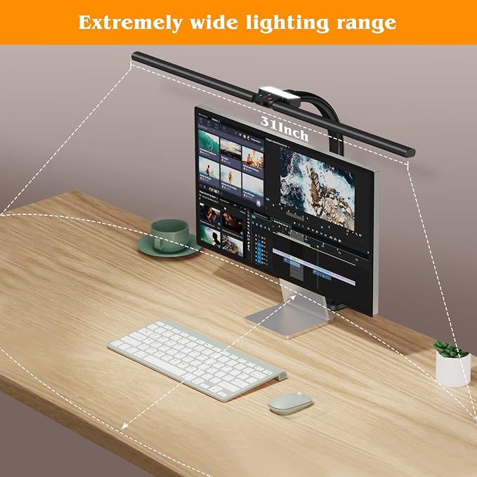 AKRRYR Led Desk Lamp for Home Office,24W Bright Eye-Caring Desk Light with Clamp,5 brightness and 5 temperatures Dimmable Workbench Task Light, Adjustable Gooseneck Table Lamp for Monitor Study(black) - Image 4