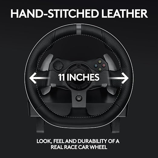 Logitech G920 Racing Wheel and Pedals for Xbox X|S/Xbox One/PC | Real force feedback, stainless steel paddle shifters, leather steering wheel cover, for Xbox Series X|S, PC, Mac - Image 5
