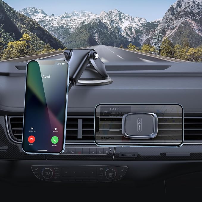 APPS2Car 3-in-1 Car Phone Mount Magnetic Dashboard Windshield Air Vent Mount Phone Holder for Car Universal Car Phone Holder with Powerful Suction Cup Built-in Strong 6 Magnets for All CellPhones - Image 6