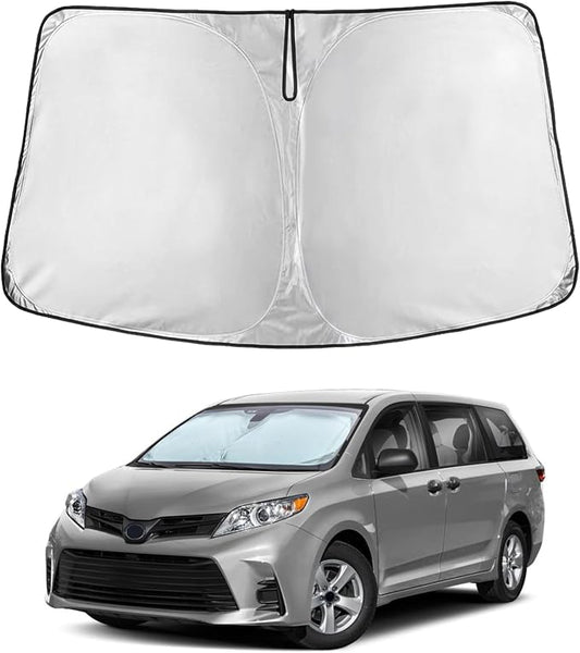 Toyota Sienna EcoNour Car Windshield Sunshade 2021-2026 - 280T Polyester Material Cars Sun Visor Reflector Blocks UV Rays - Foldable Sunshade Interior Protection Accessories by EcoNour