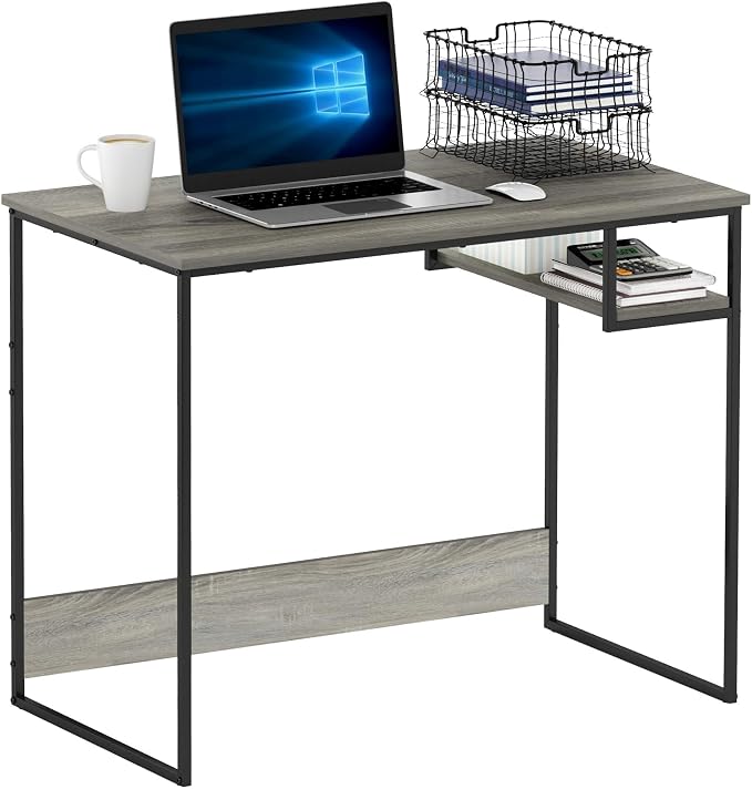 Furinno Moretti Lifestyle Study Desk, 35 Inches, French Oak Grey by Furinno-FitsYourSpaceFitsYourBudget