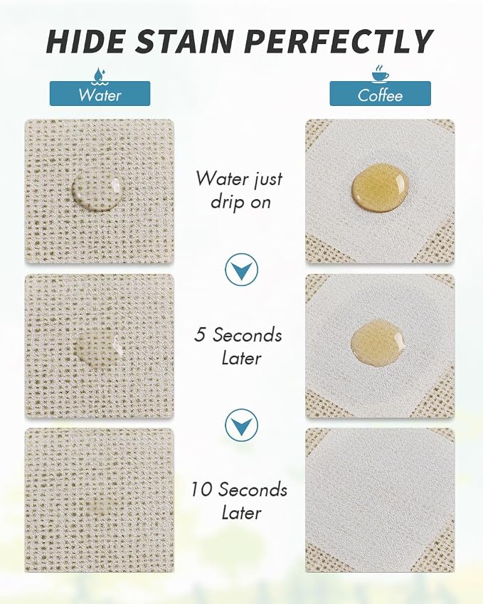 AMOAMI Dish Drying Mat for Kitchen Counter-Coffee Mat Bar Accessories, Hide Stain, Rubber Backed, Absorbent, Fit Under Coffee Maker, Espresso Machine, Pot, Dish Rack,(12x19,Buffalo Beige) - Image 3