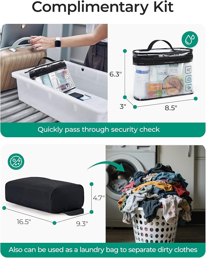BAGSMART Duffle Bag for Travel, Gym Bag for Women, Weekender Carry on Bag | PVC Wet Pocket, Airline Approved Personal Carry-on Size, Fits Under-seat, One Bag for Gym, Travel, Hospital, Overnight - Image 6