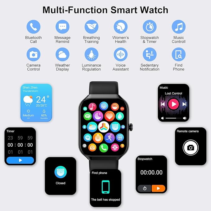 Smart Watch for Men Women (Answer/Make Call), Fitness Watch with Heart Rate/Sleep Monitor/Pedometer/Calories,2026 New Smartwatch IP68 Waterproof,113+ Sports Modes, Activity Tracker for Android iOS - Image 4