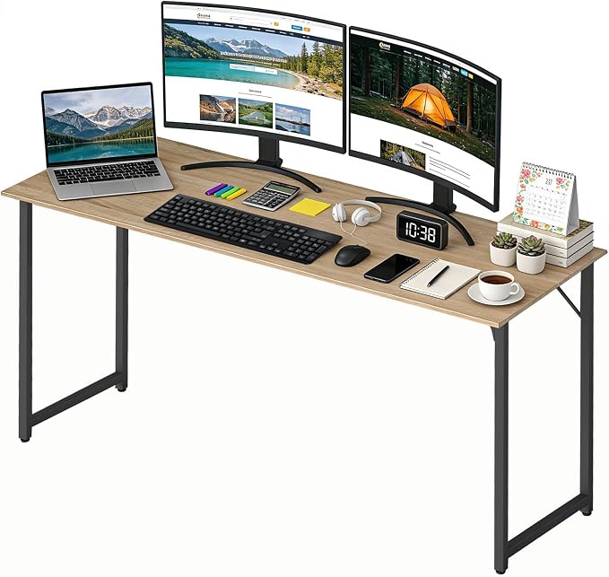 BestOffice Computer Desk,Home Office Desk, Modern Simple Style for Home Office Study Writing (Nature, 63 Inch) by BestOffice