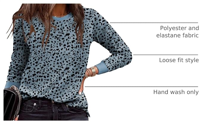 EVALESS Womens Crewneck Long Sleeve Tops Casual Polka Dots Tops Fall 2026 Tshirts Shirts - Image 4