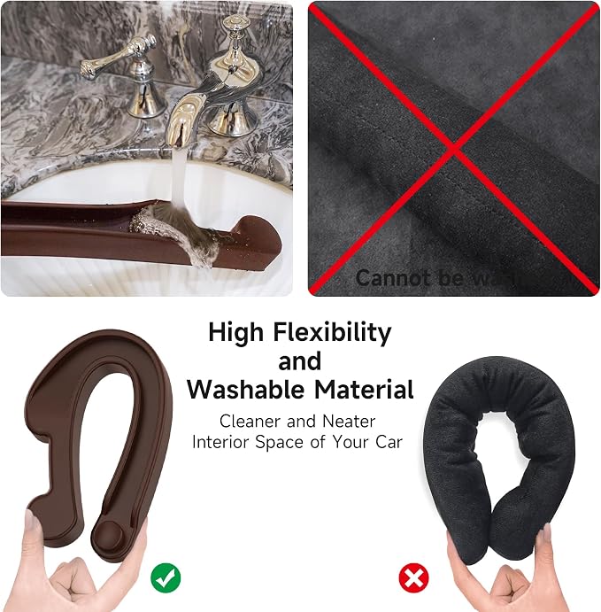 Car Seat Gap Filler 2 Pack Soft Foam Multifunctional Seat Side Gap Filler with Organizer & Hook Function, 3in1 Gap Stopper Universal Fit Car SUV Truck Fill The Gap Between Seat & Console (Espr Brown) - Image 8