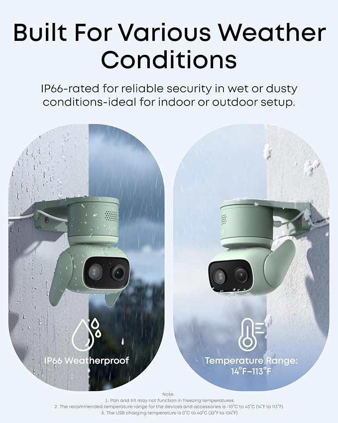 eufy Security Indoor/Outdoor Camera C31, IP66, Spotlight-Free Color Night Vision,360° Coverage Pan and Tilt, AutoTracking,AI Human/Vehicle/Pet/Cry Detection,24/7 Recording,Green (No Subscription) - Image 6
