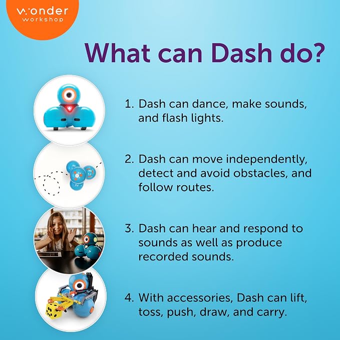 Wonder Workshop Dash Robot - Coding Robots for Kids 6+ - Voice Activated STEM Robot Toys - Interactive, Educational & Programmable - Image 8