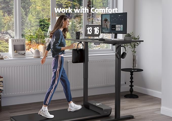 YDN 48 x 24 Inch Black Electric Standing Desk | Adjustable Height, Sit Stand, Cable Management, Ergonomic, Home Office - Image 8