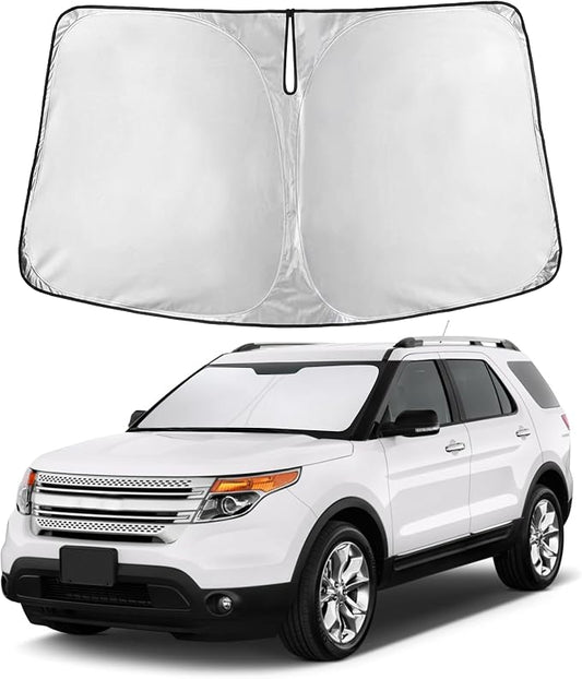 EcoNour Windshield Sunshade Compatible for Ford Explorer 2011-2017 2018 2019, Sun Visor for Front Windshield & Window Sun Shade Cover, UV Heat Blocker & Protector, Car Accessories by EcoNour