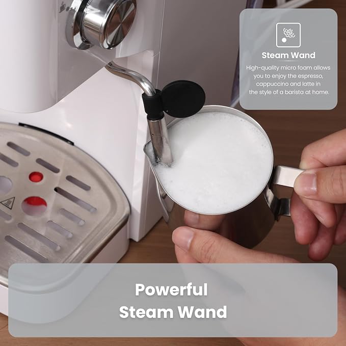 Gevi 20 Bar Compact Espresso Machine with Milk Frother for Latte&Cappuccino | Budget under$150; Removable Water Tank; Produce Good Crema; Include Necessary Accessories; Can Make Americanos; Easy to Clean - Image 7