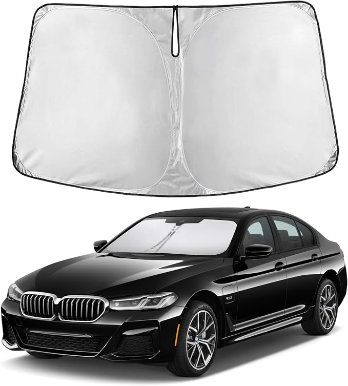 EcoNour Windshield Sunshade Compatible for BMW 5 Series G30 G31 2017-2021 2022 2023, Sun Visor for Front Windshield & Window Sun Shade Cover, UV Heat Blocker & Protector, Car Accessories by EcoNour