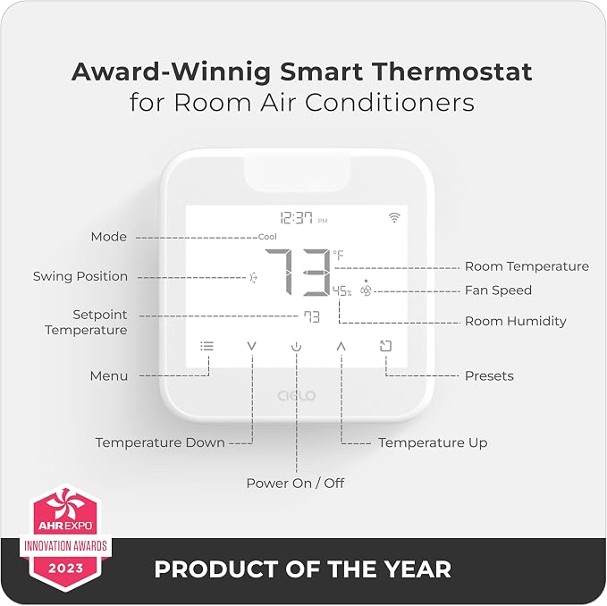 Breez Max Smart AC Controller | AHR Product of the Year WiFi Thermostat for Mini-Split, Window, Portable AC/Heat Pump | AI-Based Tech | Free App, No Subscription | Alexa, Google, IFTTT etc. (White) - Image 6