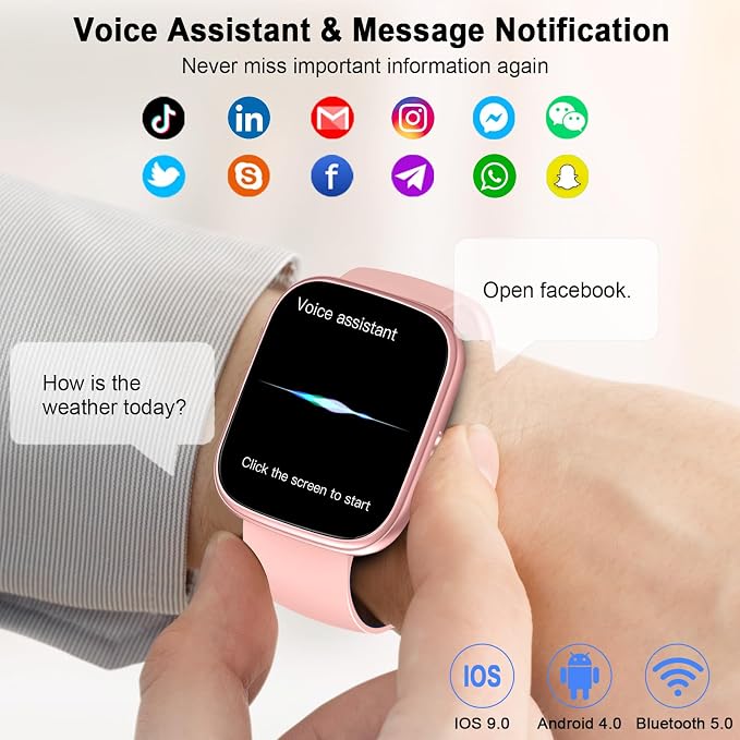 Smart Watch for Women (Answer/Make Call), 1.91"HD Smartwatch with Heart Rate/Sleep Monitor/Pedometer/Calories, 2026 Fitness Watch 110+ Sport Modes IP68 Waterproof Activity Tracker for Android iOS Pink - Image 3