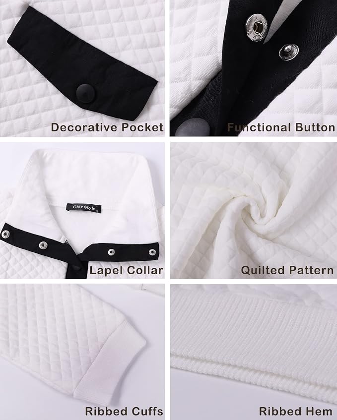 BTFBM Women Fashion Quilted Pattern Lightweight Zipper Long Sleeve Plain Casual Ladies Sweatshirts Pullovers Shirts Tops - Image 5