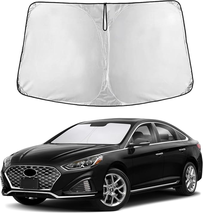 EcoNour Windshield Sunshade Compatible for Hyundai Sonata 2015-2017 2018 2019, Sun Visor for Front Windshield & Window Sun Shade Cover, UV Heat Blocker & Protector, Car Accessories by EcoNour