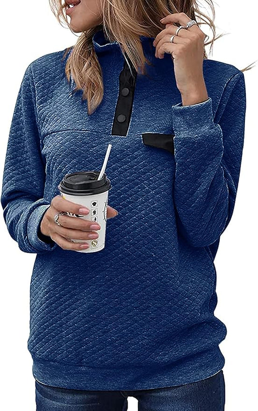 BTFBM Women Fashion Quilted Pattern Lightweight Zipper Long Sleeve Plain Casual Ladies Sweatshirts Pullovers Shirts Tops by BTFBM