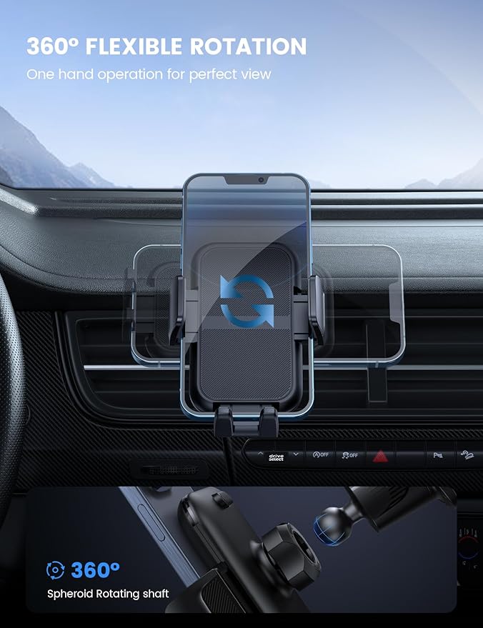 Lamicall 2026 Wider Clamp & Metal Hook Car Phone Holder Vent [Thick Cases Friendly] Phone Holders for Your Car Mount Gfts Automobile Hands Free Accessories for Women Men for iPhone 16 15 14 13 Pro Max - Image 5