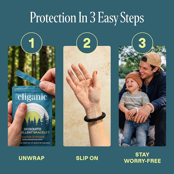 Cliganic 20 Pack Mosquito Repellent Bracelets for Adults & Kids (Neutral Colors) - Natural DEET-Free Bands, Individually Wrapped - Image 7