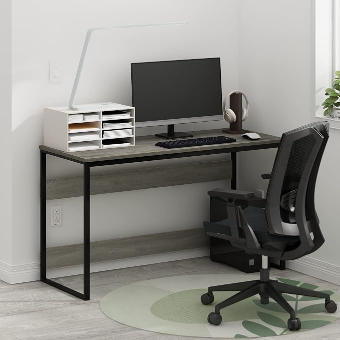 Furinno Moretti Modern Lifestyle Enhanced Study Desk 52 Inch, 52-Inch, French Oak Grey - Image 2