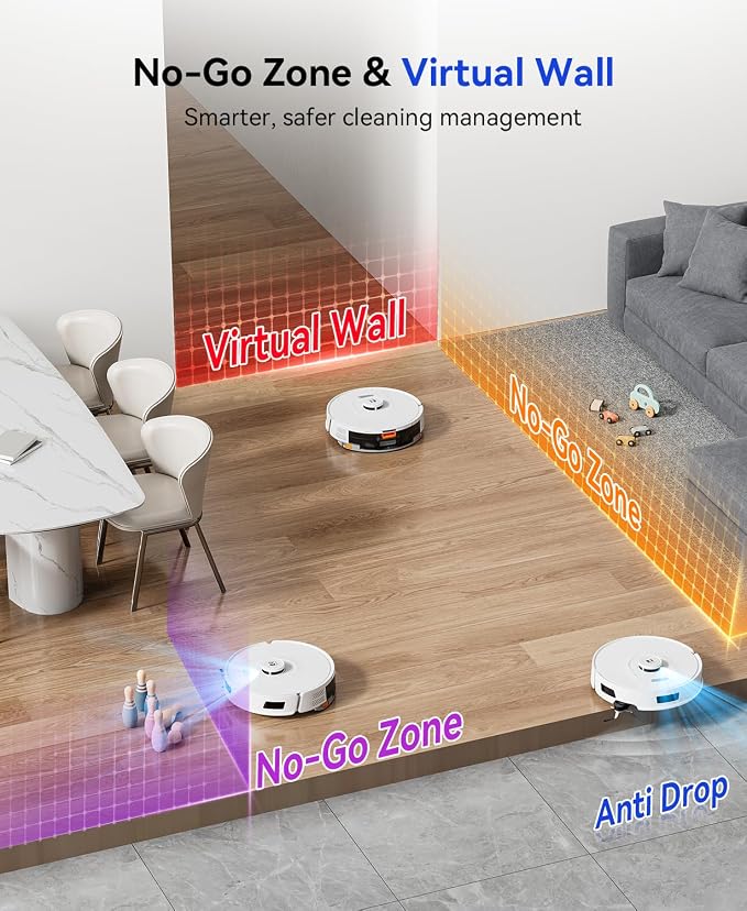 Robot Vacuum and Mop 20,000Pa Robot Vacuum Cleaner,120Day Self Emptying Vacuum Robot,Lidar Navigation,5G/2.4GWiFi APP Aspirateur Robot,Self-Charging Robot Vacuums for Pet,Floor,Carpet R11White - Image 6