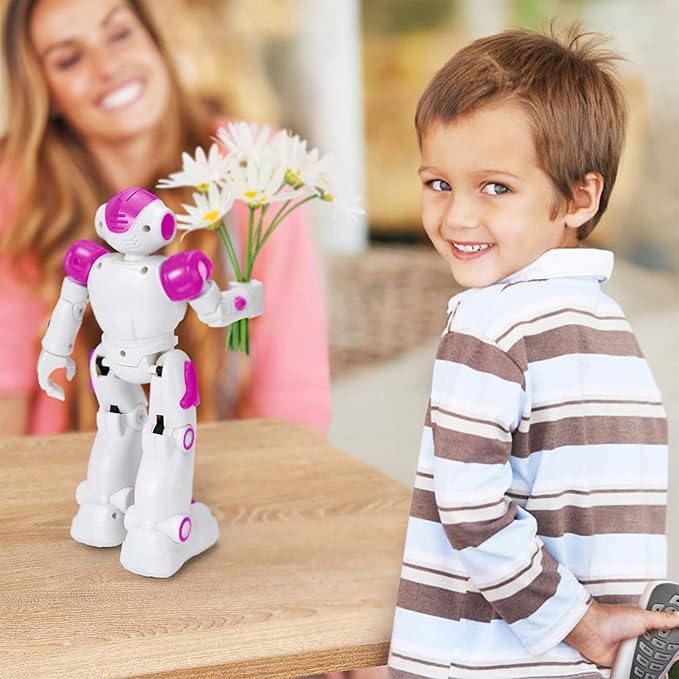 KingsDragon RC Robot Toys for Kids, Gesture & Sensing Programmable Remote Control Smart Robot for Age 3 4 5 6 7 8 Year Old Boys Girls Birthday Gift Present，Rose - Image 7