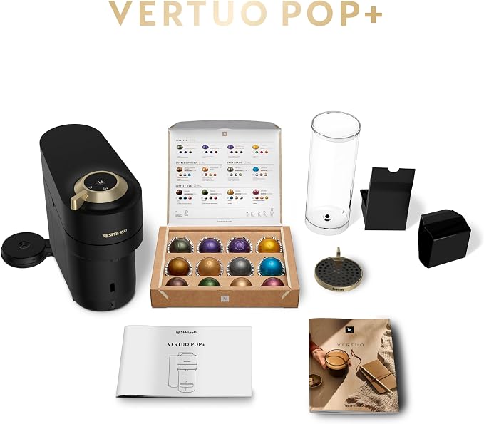 Nespresso Vertuo Pop+ Coffee and Espresso Maker by Breville, Matte Black Gold - Image 5