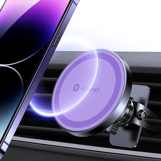 VICSEED for MagSafe Car Mount [Upgraded Strongest Magnet Power] Magnetic Phone Holder for Car Vent 360 Adjustable Magnetic Phone Mount for iPhone 17 Pro Max 16 15 14 13 12 Plus Mini, Purple by VICSEED