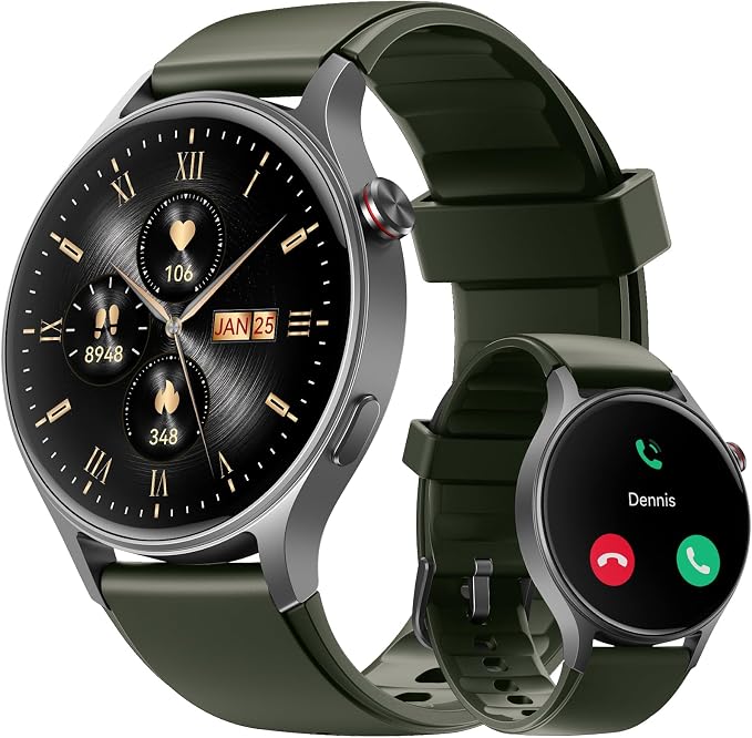 Smart Watch for Men Women, Answer/Make Call, AMOLED Ultra-Clear Screen Activity Trackers with Heart Rate/Sleep/SpO2 Monitor, Smartwatch for iPhone/Samsung/Android, 110+ Sport Modes, 3ATM Waterproof by AEAC