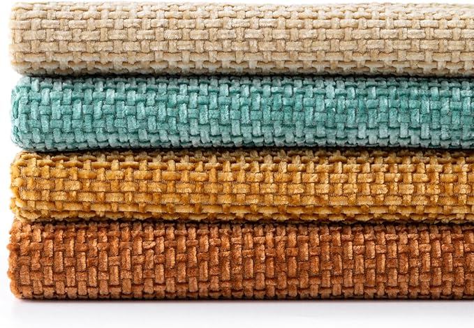 MIULEE Pack of 4 Orange/Teal Couch Throw Pillow Covers 20x20 Inch Yellow Green Soft Decorative Chenille Pillows Farmhouse Accent Cushions for Boho Fall Home Decor Sofa Bedroom Living Room - Image 7