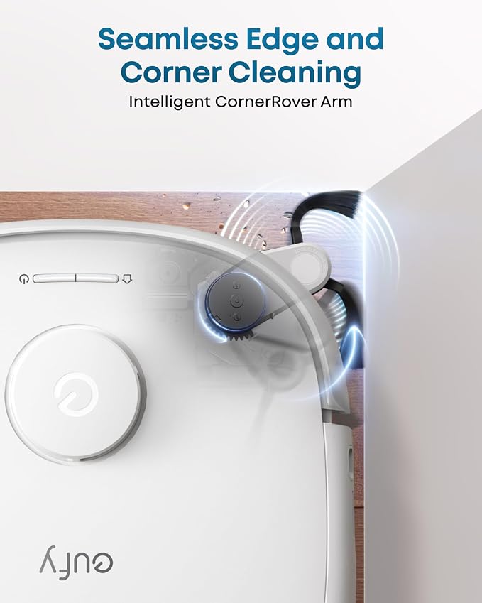 eufy E25 Robot Vacuum and Mop Combo, 20,000 Pa, HydroJet Roller Mop | Extendable Side Brush, All-in-One Station, AI Obstacle Avoidance, Zero-Tangle Design, Edge-to-Corner Cleaning, White - Image 7