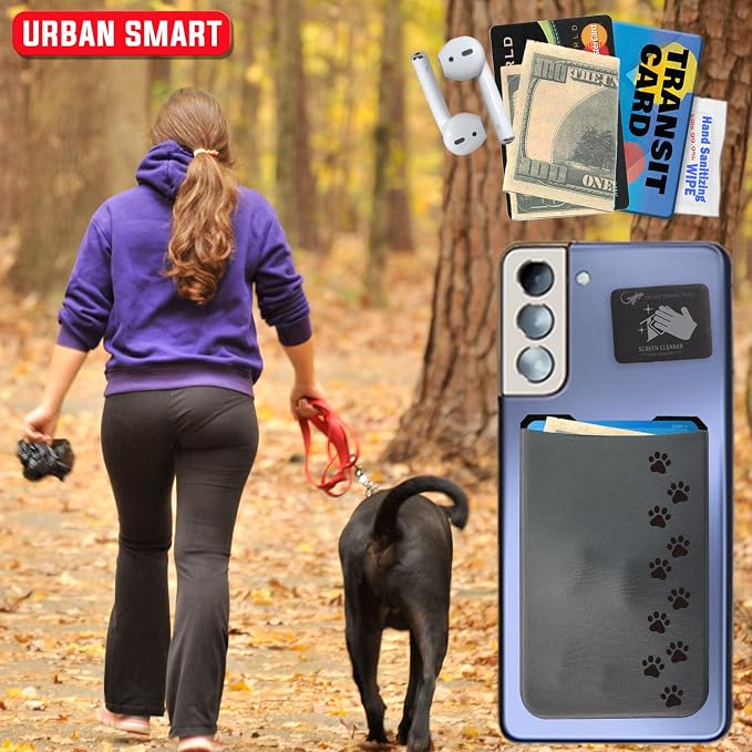 Phone Wallet - Adhesive Card Holder - Cell Phone Pouch - Stick on Lycra Pocket by Gecko - Carry Credit Cards and Cash - Image 2