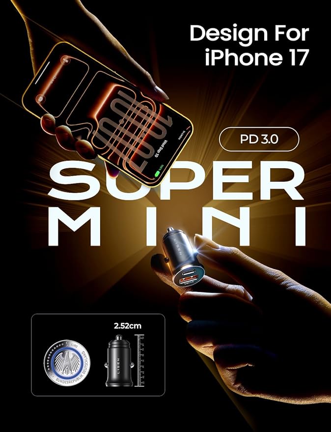 LISEN 69W Mini Cigarette Lighter Adapter Car Charger USB C Fast Charging | 12V Cigarette Lighter USB Car Charger Fast Charging Adapter, for iPhone 17 Pro Max 16 15 14 13 12 Plus Mini, Samsung S26 S25 - Image 4