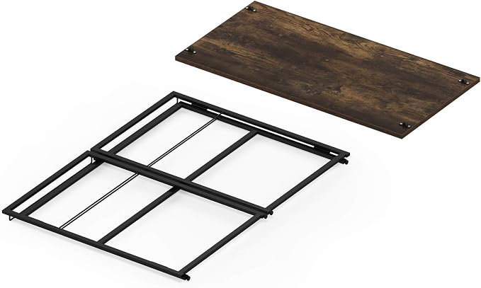 Furinno Riau No Tool/No Assembly/Folding Metal Frame Computer Desk, Rustic Oak/Black, 39 Inch - Image 10