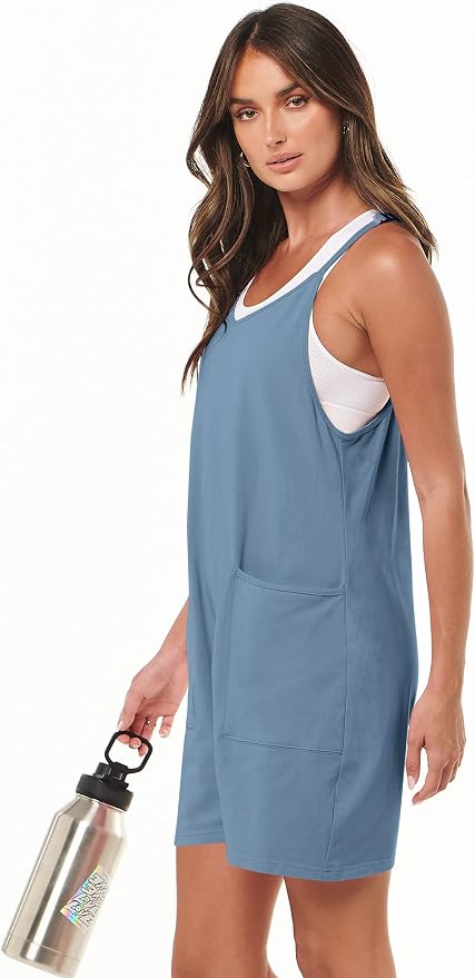 ANRABESS Womens Rompers Summer Casual Loose Sleeveless Overalls Spaghetti Strap Shorts Jumpsuit 2026 Beach Vacation Clothes - Image 5