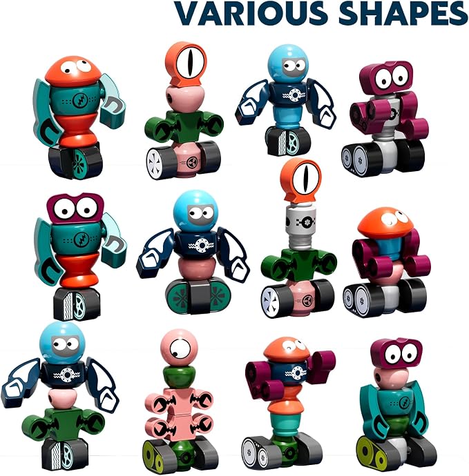 TEMI Magnets Robot Toy for 3 4 5 6 7 Year Old Boys | Transform Toys Planet Magnet Building Toys Stacking for Toddler, Learning Educational Christmas and Birthday Gifts for Kids - Image 7