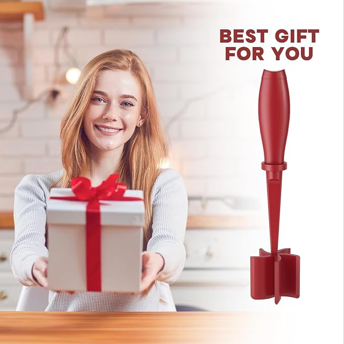 Meat Chopper, Upgrade Hamburger Smasher, Premium Heat Resistant Meat Masher for Ground Beef, Ground Turkey and More, Non Stick Mix Grinder-Red | Heat Resistant, 5 Nylon Blade, Burger Grinder Potato Mix Tool, Meat & Poultry Tenderizers, Dishwasher Safe,... - Image 7
