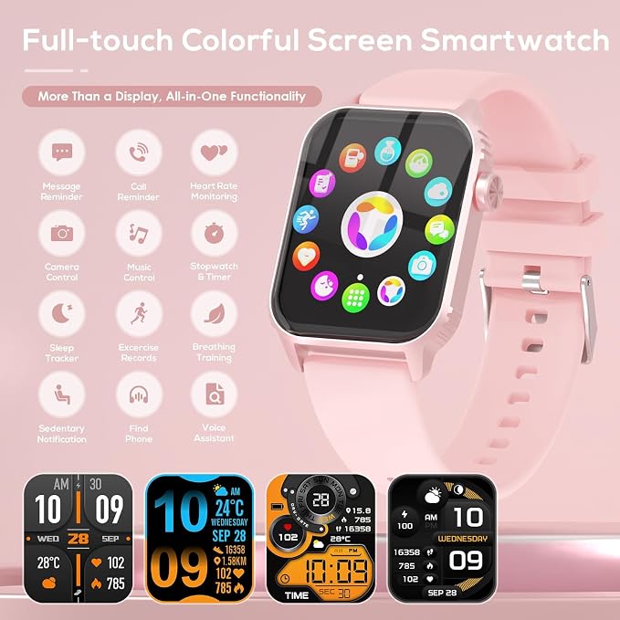 Smart Watch for Women, 120 Sports Modes Smartwatch with 1.83" HD, Alexa Built-in, Heart Rate/Sleep Monitor, IP67 Waterproof, Bluetooth Call & Music Control Fitness Watch for iPhone/Android (Pink) - Image 2