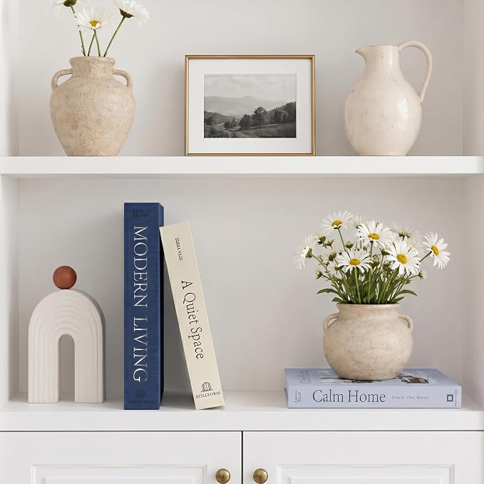 OuMuaMua Decorative Books for Home Decor, Set of 3 Stackable Fake Books for Coffee Table Bookshelf Decor, Modern Aesthetic Decorative Book for Home Living Room Bedroom Office Decoration, Blue - Image 2