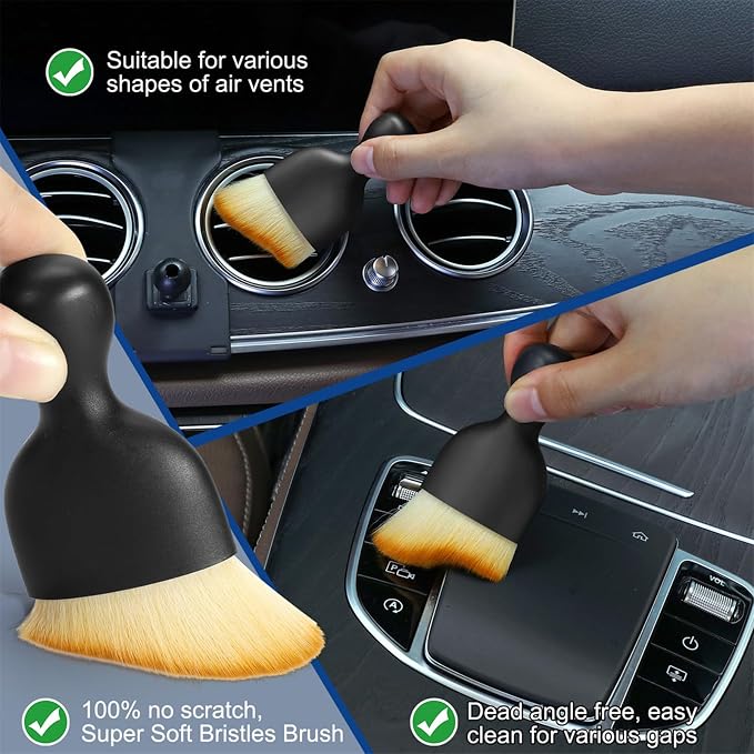 Fitosy Car Interior Duster Detail Brush Cleaning Gel Kit, Dust Remover | Slime Putty Cleaner Soft Detailing Brushes Car Accessories Essentials Supplies Tools for Men Women, Auto Truck SUV RV - Image 5