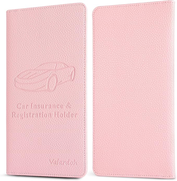 Valardoh Premium Car Registration and Insurance Card Holder, Car Document Holder for Cards, Driver License & other Essential Documents (Pink) - Image 5