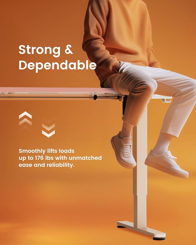 ErGear Height Adjustable Electric Standing Desk, 55 x 28 Inches Sit Stand up Desk, Memory Computer Home Office Desk, Pink - Image 6