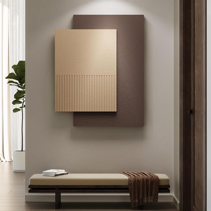 Cuspin Large 3D Textured Neutral Brown Wall Art, Modern Minimalist Paintings Beige Wall Decor, Neutral Abstract Artwork for Living Room Bedroom Dining Room Hallway Office Walls - Image 5
