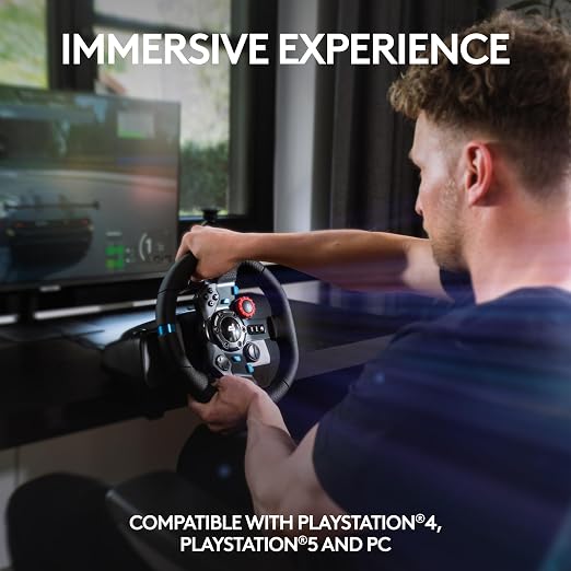 Logitech G29 Racing Wheel and Pedals for PS5/PS4/PC | Stainless steel paddle shifters, leather steering wheel cover, real force feedback, for PS5, PS4, PC, Mac - Image 3