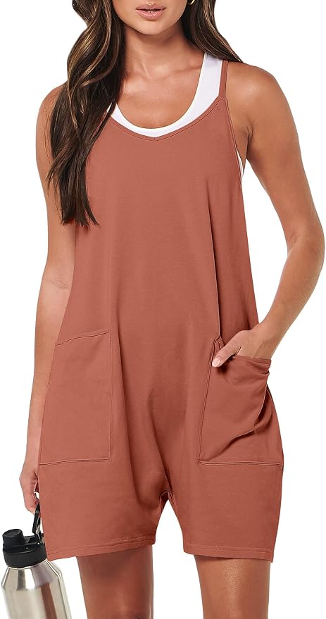 ANRABESS Womens Rompers Summer Casual Loose Sleeveless Overalls Spaghetti Strap Shorts Jumpsuit 2026 Beach Vacation Clothes by ANRABESS