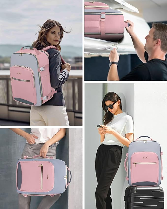 LOVEVOOK 40L Travel Backpack for Women & Men, Airline Approved Carry On Luggage with 3 Packing Cubes, TSA Overnight Bags, Waterproof Personal Item Bag, Weekender Essentials Backpacks fits 17" Laptop - Image 6