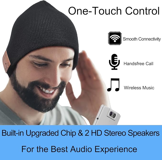 Bluetooth Beanie Headphones Hat Unique Christmas Tech Gifts - Image 3